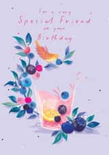 Classic Birthday Card - For Friend - Pretty Cocktail created by IC&G