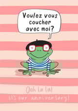 Funny Anniversary Card - Ooh La La Sexy Frog - Cute French Language Design created by Running with Scissors