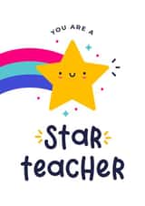 Thank You Teacher Appreciation Card - Star Teacher created by Joanne Hawker