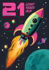 Cool 21st Birthday Card - For Him - Sci Fi Space Rocket created by Rocket68