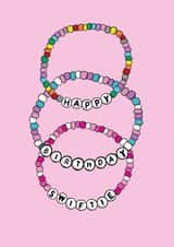 Cute Birthday Card - Taylor Swift - Swiftie Friendship Bracelet created by Becca Davis