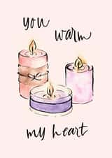 Lover, Friend or Family Warming Heart Card - You Warm My Heart created by Vivi Stiva • Illustration