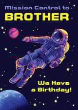 Retro Birthday Card -  For Brother - Astronaut Space created by Rocket68