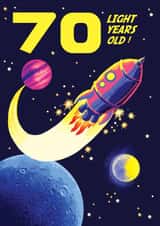 Retro 70th Birthday Card - Spaceship created by Rocket68