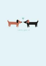 Cute Anniversary Card - Dachshund - Love You created by Ta doodle dah