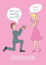 Funny Engagement Card - Will You Destroy My Life created by stu.dio.art