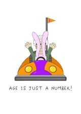 Funny Birthday Card - Bumper Car - Age Is Just A Number created by AJS STUDIOS
