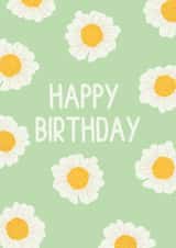 Cute Birthday Card - Green Daisy - For Her created by Hunter Of The Wild