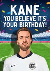 Funny Birthday Card - England Euro Football - Harry Kane created by Mrs Best Paper Co.