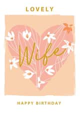 Classic Birthday Card - For Wife - Orange Blooms created by SABIVO Design by Sabina