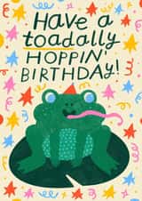 Cute Birthday Card - Fun Toad Pun - Illustration created by Nikki Miles