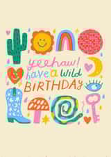 Cute Birthday Card - Wild West - Cowgirl created by Nikki Miles