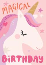 Cute Birthday Card - For Girls - Magical Unicorn created by by Rosie Banton