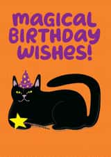 Cute Birthday Card - Black Cat - Witchy Vibes created by Able And Game