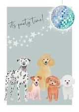 Cute Birthday Card - Dogs - It's Pawty Time! created by Heather Trefusis Art