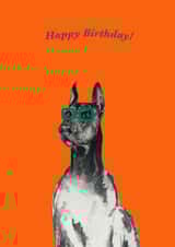 Cute Birthday Card - Dog With Glasses created by Angel Fine Arts