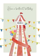 Classic Birthday Card - Helter Skelter - Fun Fair Watercolour created by Heather Trefusis Art