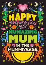 Arty Mother's Day Card - Amazing Mum from Outer Space created by OBJECTABLES