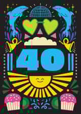 Arty Birthday Card - 40th - For Him and For Her created by OBJECTABLES