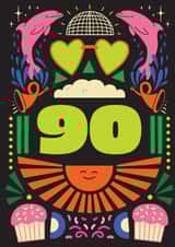 Arty Birthday Card - 90th - For Him and For Her created by OBJECTABLES