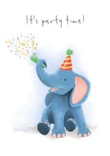 Cute Birthday Card - Baby Elephant - It's Party Time! created by Lucy Driver