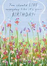 Pretty Birthday Card - Floral Meadow - Inspirational created by Melissa James