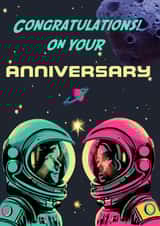 Cool Space Anniversary Card - Astronaut Couple created by Rocket68