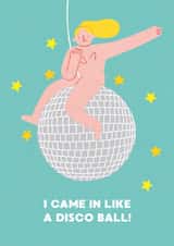 Fun Birthday Card - Miley Cyrus Wreaking Ball - Disco Ball created by Stormy Knight