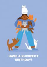 Fun and Cute Birthday Card - From the Cat - Have a Purrfect Day! created by Stormy Knight