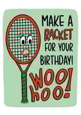 Cute Tennis Birthday Card - Make Some Noise created by TeePee Creations
