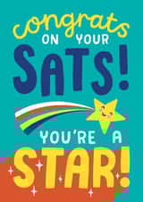 Cute Exam Results Card - Congrats On Your SATs - You're A Star! created by Josie Gledhill