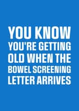 Funny Birthday Card - 50+ - Bowel Screening created by PEA GREEN PRINTS