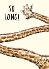 Funny Giraffe Leaving Card - For Work Colleague - So Long! created by Bewilderbeest