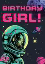 Retro Birthday Card - For Her - Astronaut Space created by Rocket68