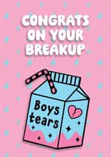 Fun Break Up Card - Boys Tears - Divorce - Newly Single created by Dead Pretty Designs