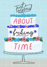 Funny Just Married Wedding Card - About F*cking Time - Wedding Cake created by Mrs Best Paper Co.