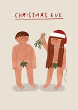 Funny Christmas Card - Christmas Eve - Adam and Eve created by AbiGoLucky