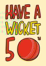 Punny 50th Birthday Card - Cricket - For Him created by TeePee Creations