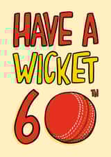 Punny 60th Birthday Card - Cricket - For Him created by TeePee Creations