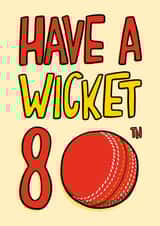 Punny 80th Birthday Card - Cricket - For Him created by TeePee Creations
