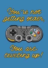 Cool card for a friend or a family member - retro game joystick - happy birthday created by Lena Lapina