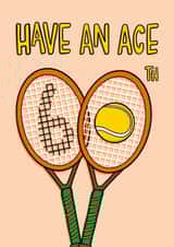 Fun 60th Birthday Card - Tennis Pun - For Him created by TeePee Creations
