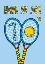 Fun 70th Birthday Card - Tennis Pun - For Him created by TeePee Creations