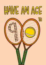 Fun 90th Birthday Card - Tennis Pun - For Him created by TeePee Creations