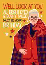 Funny Birthday Card - Traitors US - Alan Cumming - Bright Eyed & Bushy Tailed created by Atwood & Atwood