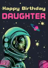 Retro Birthday Card - For Daughter - Space Astronaut created by Rocket68