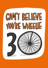 Fun 30th Birthday Card - Cycling Pun - For Him created by TeePee Creations