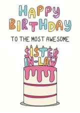 Classic Birthday Card - For Sister In Law created by Schnauzer Scribbles