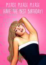 Pop Culture Birthday Card - Sabrina Carpenter - Please Please Please created by Poppy & Mabel 