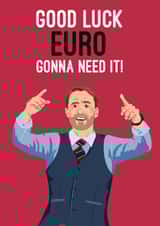 Funny Good Luck Football Card - Gareth Southgate - Euros Pun created by Quitting Hollywood